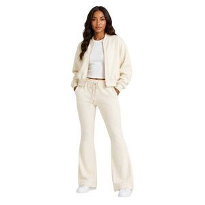 I Saw It First Womens/Ladies Full Zip Bomber Jacket / Cream